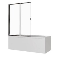 Шторка SCREEN SL-100-C-B (2 ств.сдвижная со скрытым доводч, ст Прозр.4мм. чёрн.проф.) GOOD DOOR ПД00117
