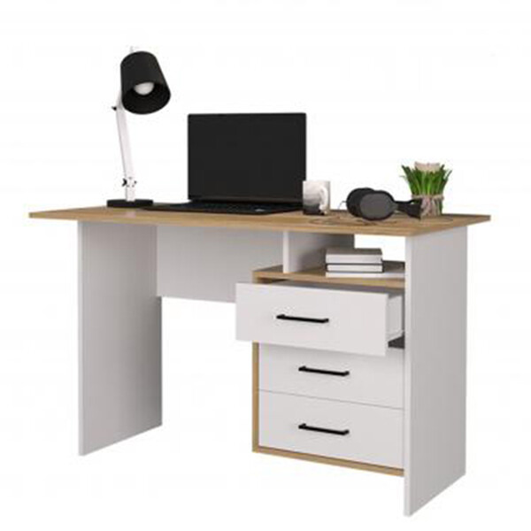 Лайт Стол компьютерный 1200х750х596 (белый/золотой (2 места)