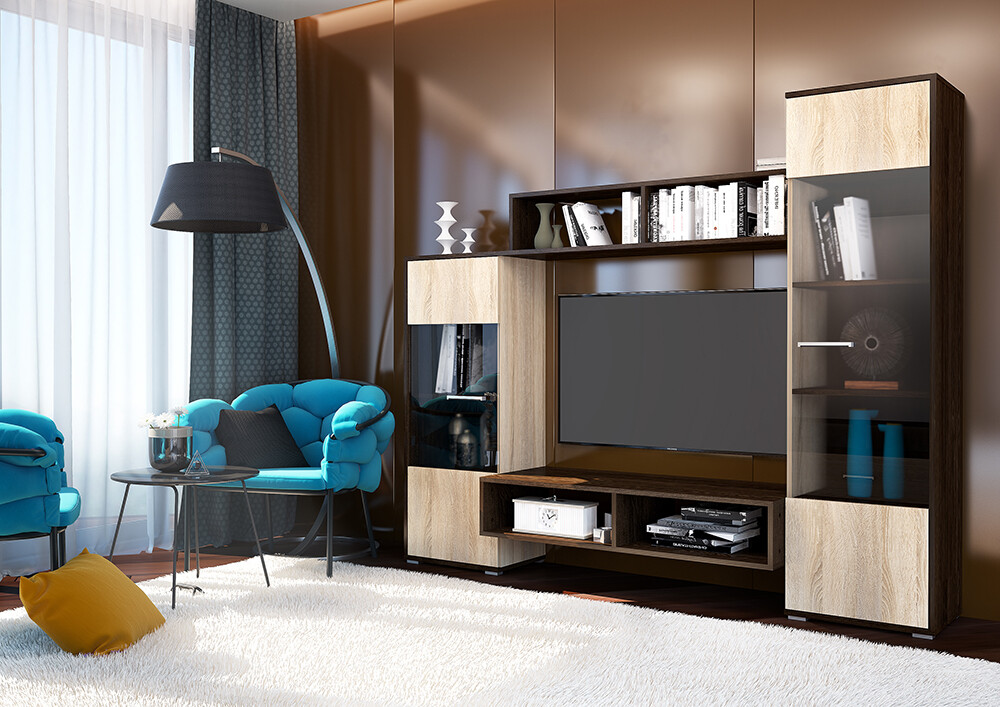 Гостиная Рио (2000*1642*446) кантер/сонома (4 места)