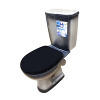 Унитаз-компакт Rosa "УЮТ" Черный, 2-х режимная арматура, антивсплеск, косой выпуск (г.Киров)