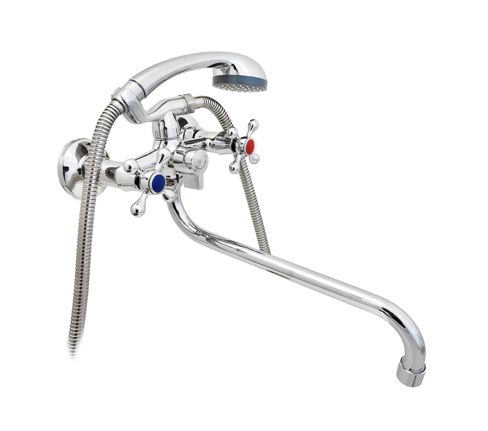 Смеситель Lemen д/ван. крест, кер.карт/перекл (LD-2709) (цинк)