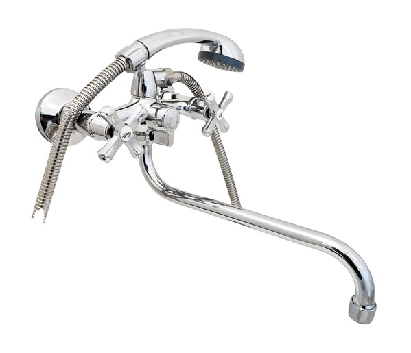 Смеситель Lemen д/ван. крест, кер.карт/перекл (LD-2792) (цинк)