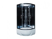 Душ. кабина ER5710TP-C24-RUS 100*100*2150см, зад стенка зеркальная ст.тон. 4 мм г/м выс.под. проф.чер. ER5710TP-C24-RUS 