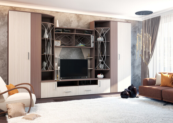 Гостиная Атланта (3534*2200*542) ясень шимо (9 мест)