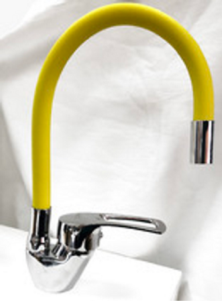 Смеситель Кухня Lemen шар d40 боковой, желтый излив (LB 91482-Y9) на гайке 