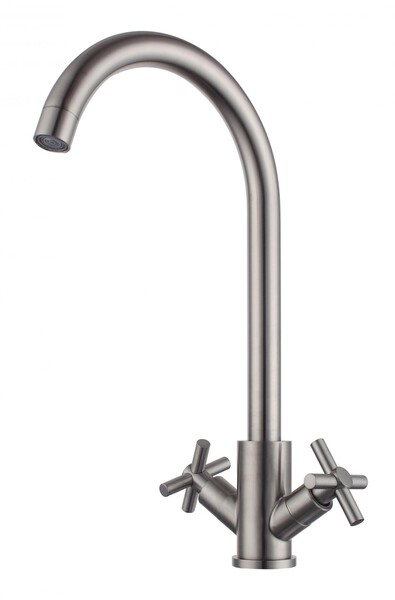 FS8432 Смеситель Кухня Fmark 1/2 м/к Крест, Сатин