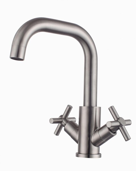 FS8402 Смеситель Кухня Fmark 1/2 м/к, Крест, Сатин