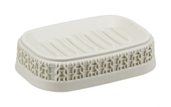 МЫЛЬНИЦА "Вязание" Белый ротанг 9,5х13,5х3,5см ("М-пластика") (М 2238)