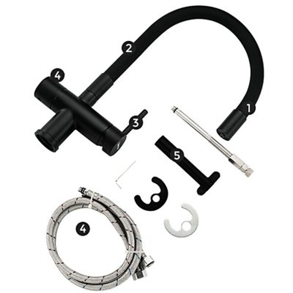 G4398-36 Cмеситель Кухня GAPPO d-35 c подключением фильтра питьевой воды (черный)