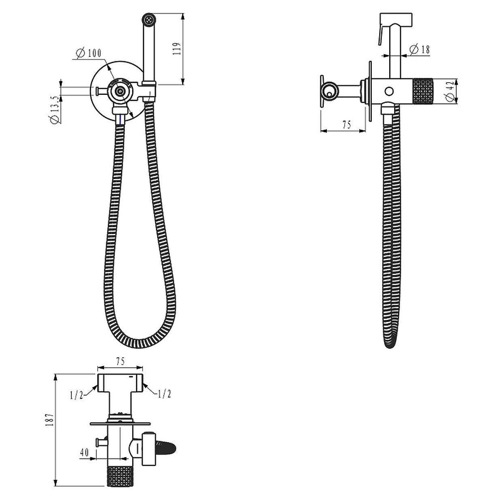 G7288 Гигиенический душ со смесителем GAPPO (хром)