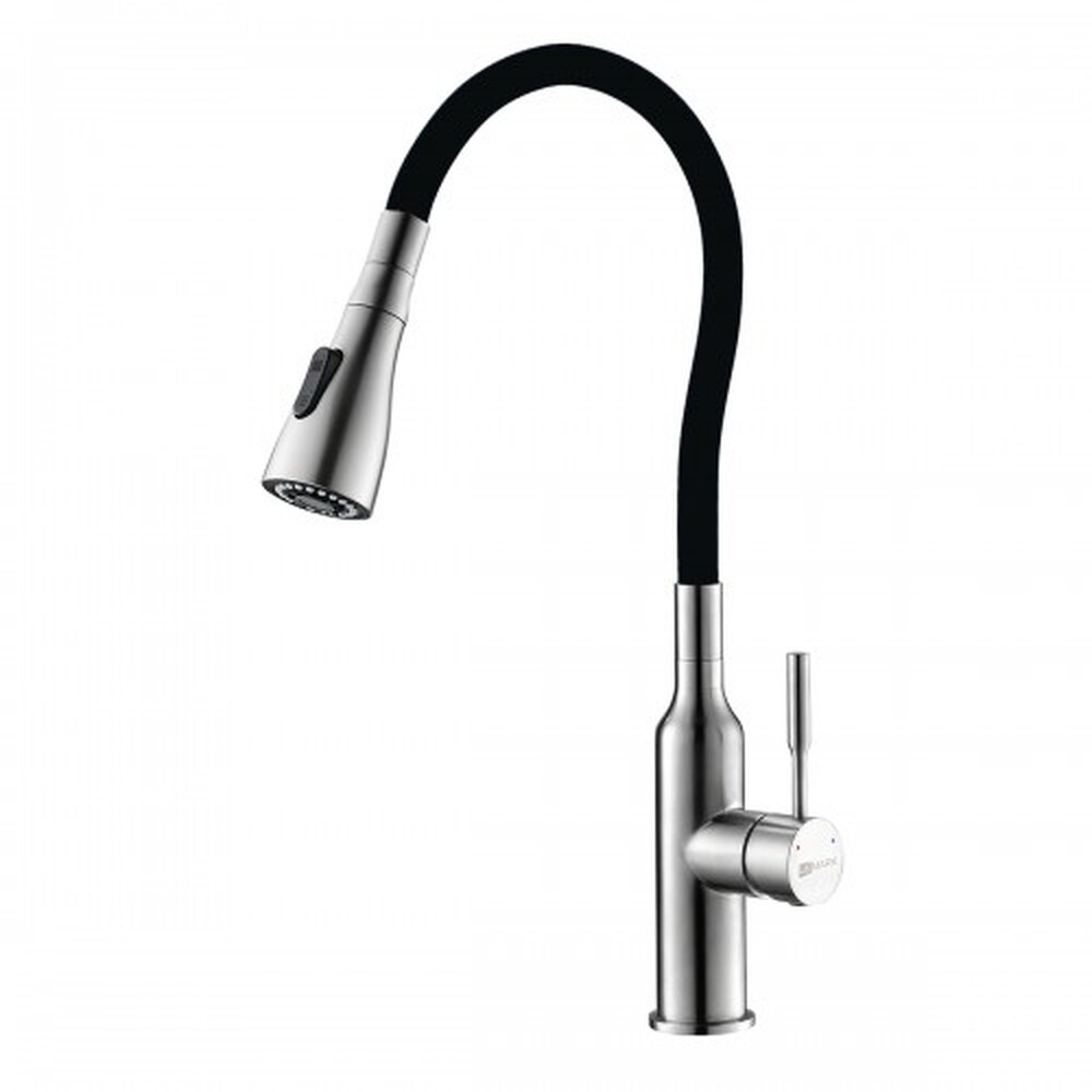 LM5082S-Black Expert Смеситель для кухни с гибким изливом, сталь ЧЕРНЫЙ LEMARK