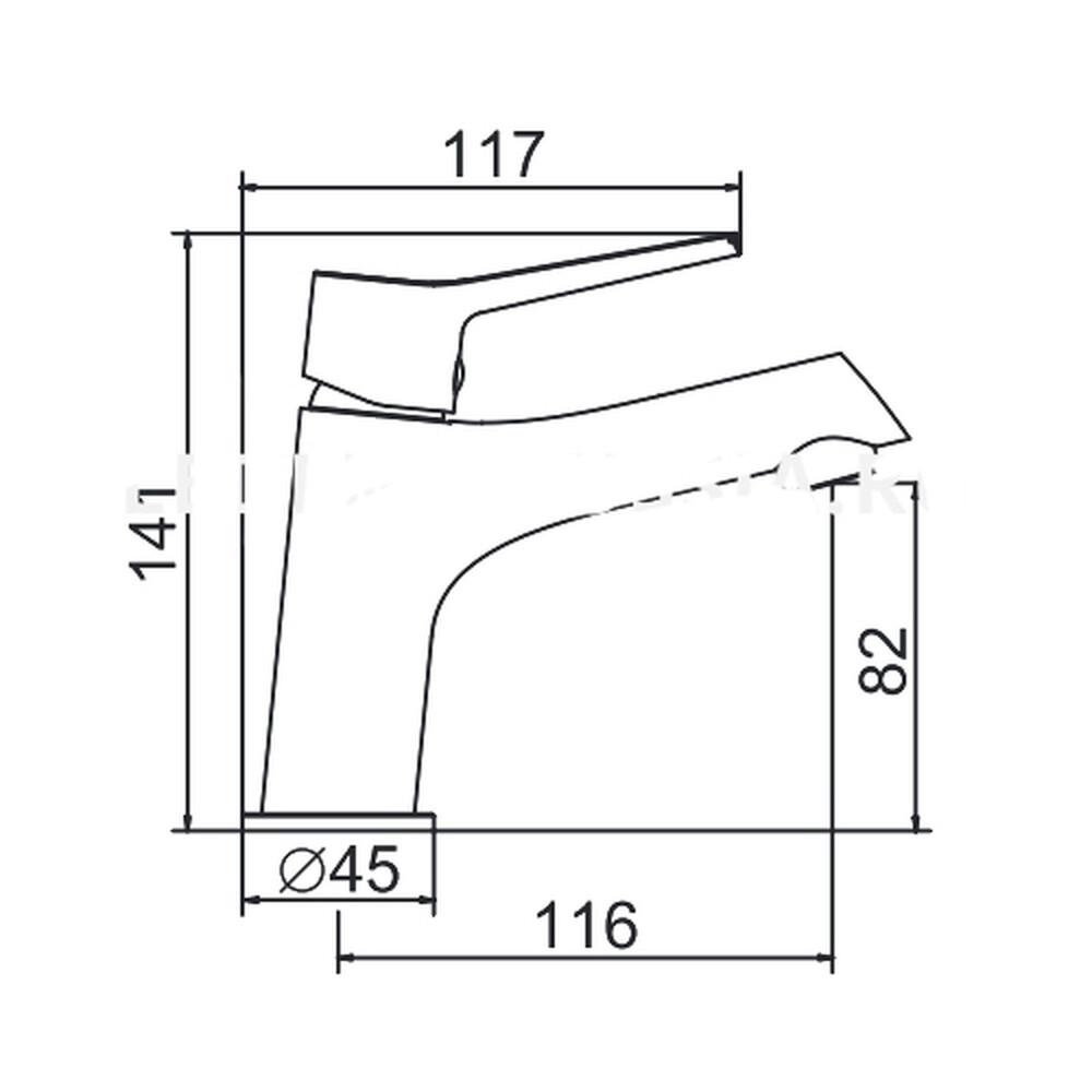 1069В Смеситель Тюльпан LEDEME d-35 шар (черный)