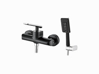  2074В Смеситель Ванна Душ LEDEME (черный/хром) шар d-35