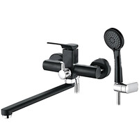 2275В Смеситель Ванна LEDEME дл излив, дивертор в корпусе (черный)