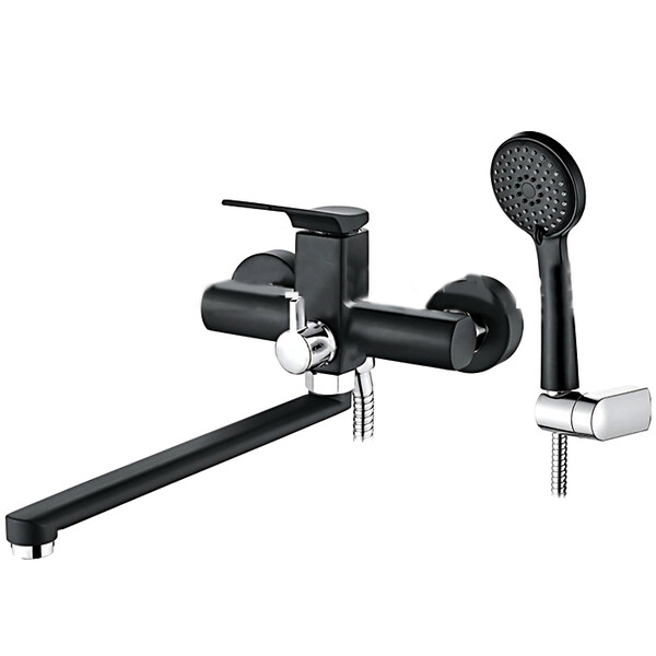 2275В Смеситель Ванна LEDEME дл излив, дивертор в корпусе (черный)