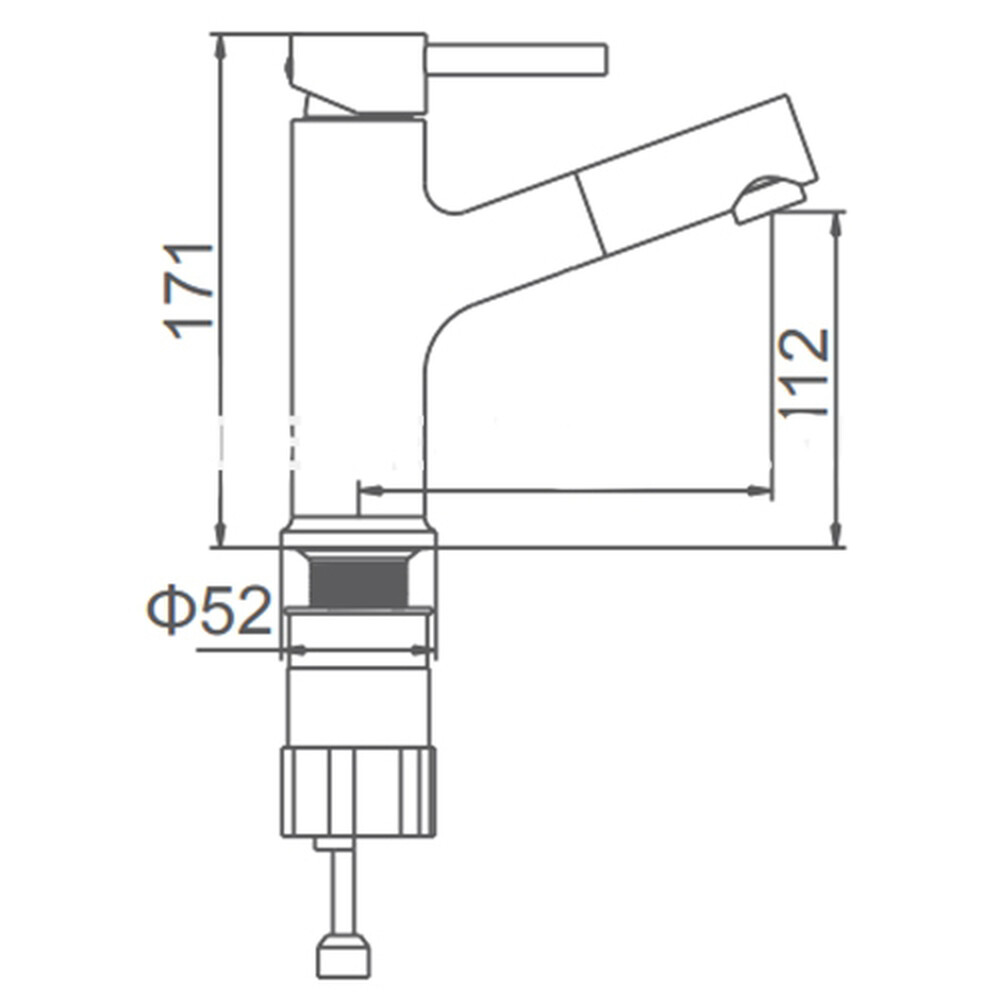 1055В-25 Смеситель Тюльпан LEDEME с выдвижной лейкой (черный)