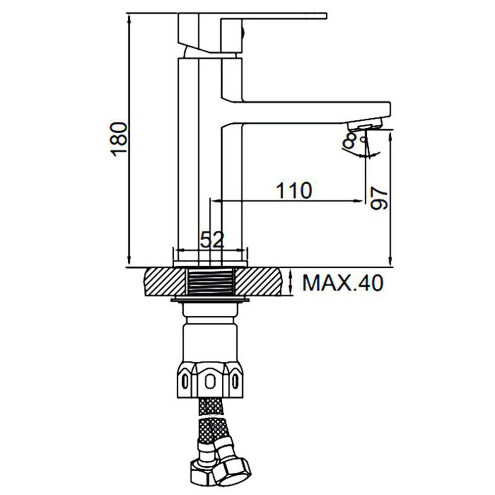 71016 Смеситель Тюльпан LEDEME НЕРЖАВЕЙКА