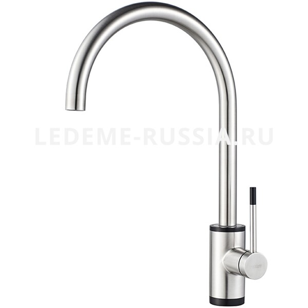 74013 Смеситель Кухня LEDEME d-25 на гайке НЕРЖАВЕЙКА