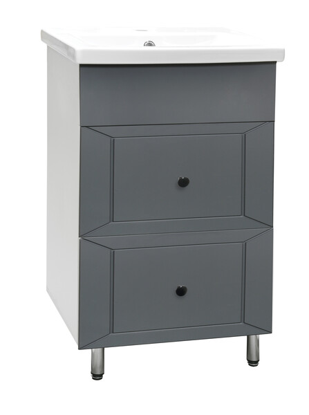 Подстолье SANTREK HOME "Вегас-50" (Графит софт) 2 ящика под умывальник "Como-50" 465х800х380