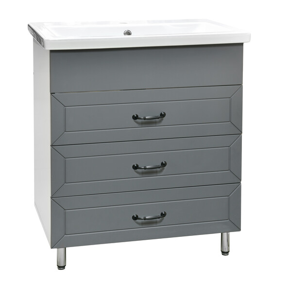 Подстолье SANTREK HOME "Вегас-70" (Графит софт) 3 ящика под умывальник "Como-70" 657х800х430*