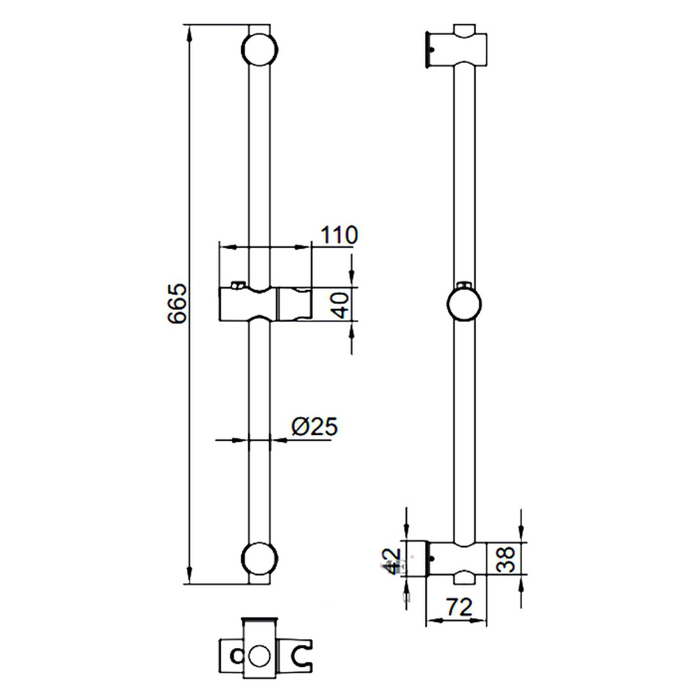 Стойка душевая (L78001B-3) LEDEME (нерж сталь) ЧЕРНЫЙ