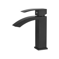 1055В-15 Смеситель Тюльпан LEDEME d-35 на гайке ВОДОПАД (черный)