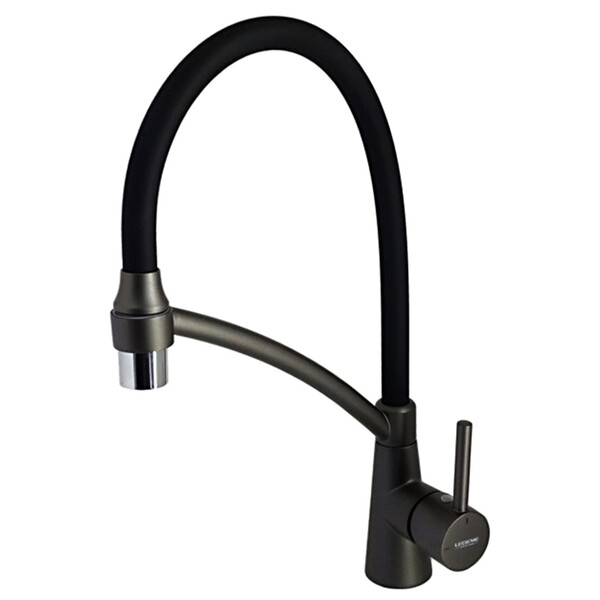 4399U-2 Смеситель Кухня LEDEME d-35 с силиконовым изливом (черный/графит)