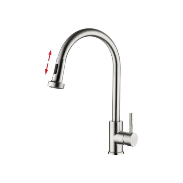  76005-1 Смеситель Кухня LEDEME d-35 с выдвижной лейкой НЕРЖАВЕЙКА