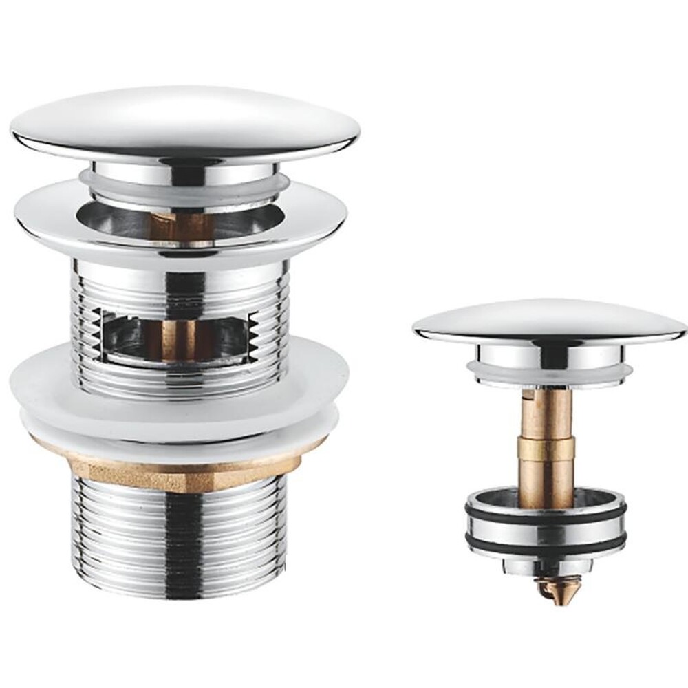 Выпуск для раковины LEDEME L65-1 с переливом и сеточкой (кнопка)