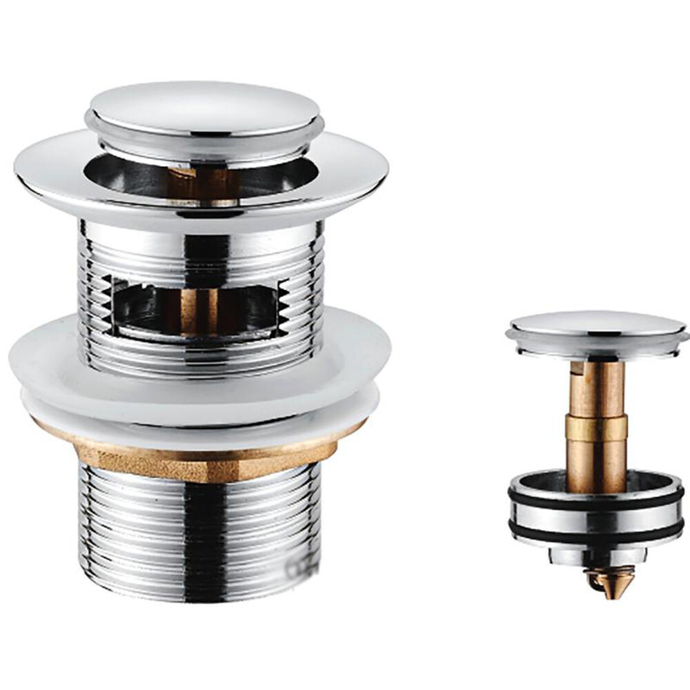 Выпуск для раковины LEDEME L66-1 с переливом и сеточкой (кнопка)