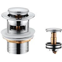 Выпуск для раковины LEDEME L66-1 с переливом и сеточкой (кнопка)