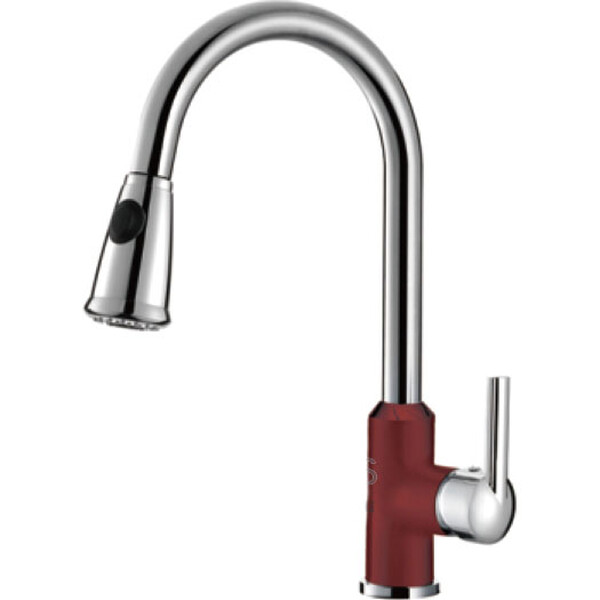 К14082R Смеситель Кухня GERHANS d-35 на гайке (хром/красный)