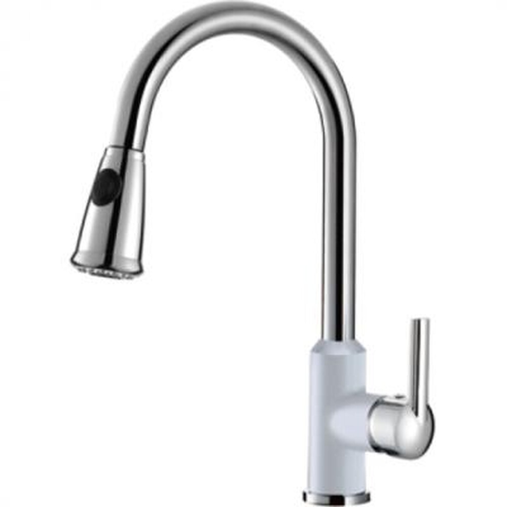 К14082W Смеситель Кухня GERHANS d-35 на гайке (хром/белый)