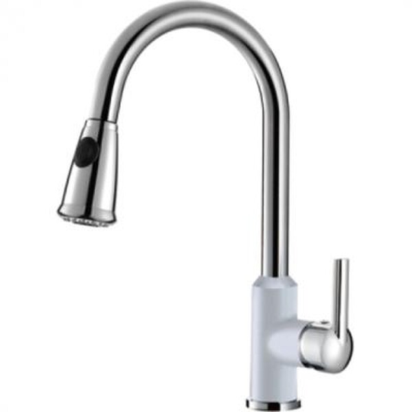 К14082W Смеситель Кухня GERHANS d-35 на гайке (хром/белый)