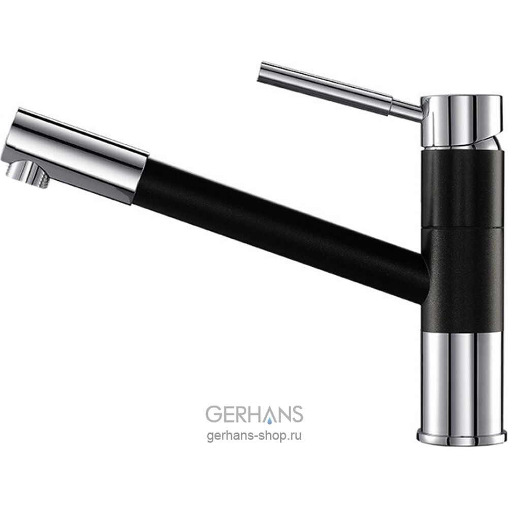 К14086В Смеситель Кухня GERHANS d-35 на гайке (хром/черный)
