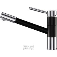 К14086В Смеситель Кухня GERHANS d-35 на гайке (хром/черный)