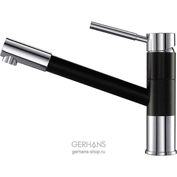 К14086В Смеситель Кухня GERHANS d-35 на гайке (хром/черный)