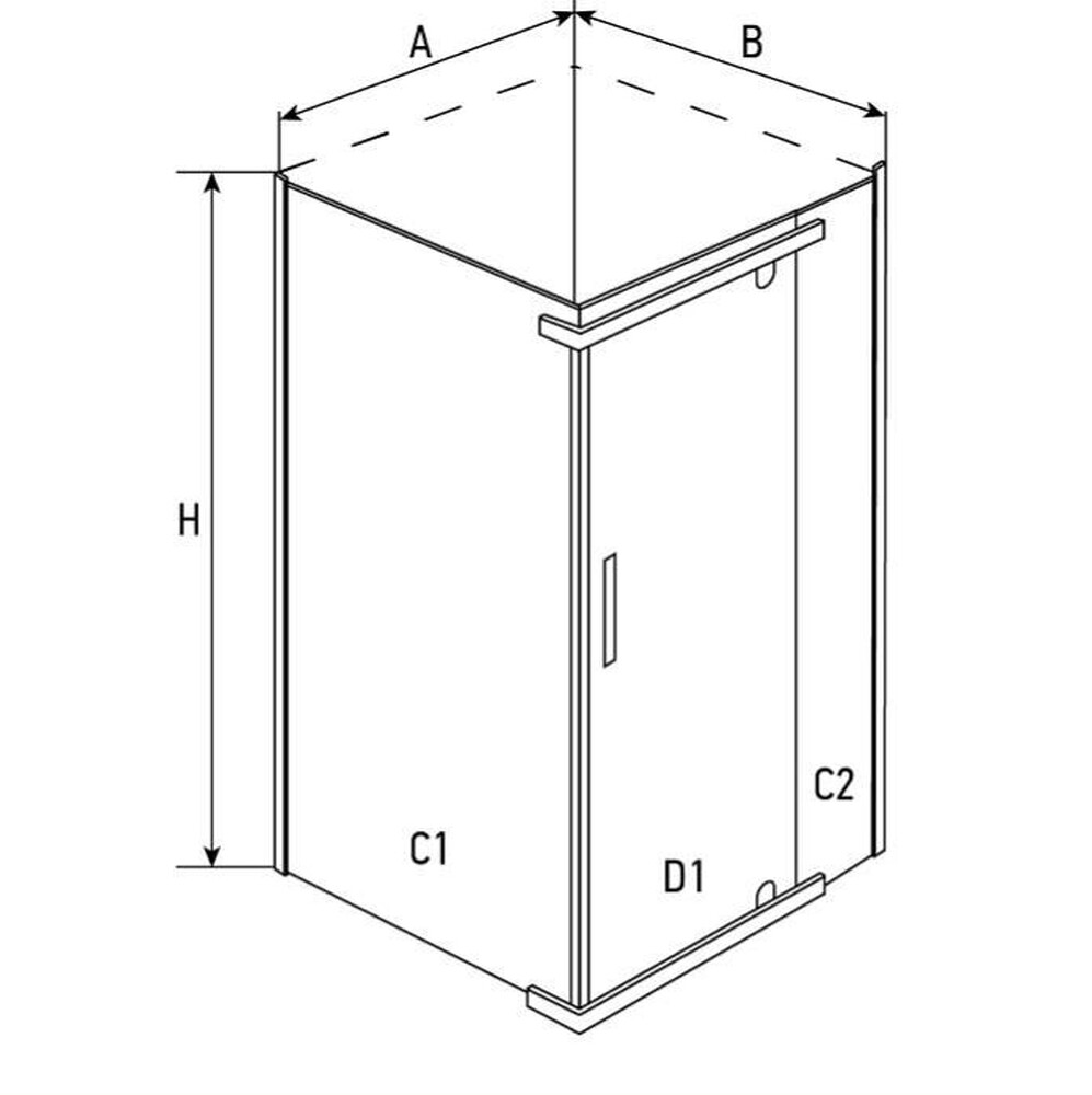 Душевое ограждение ERLIT ER10109H-C4 (90*90*200) стекло тонированное 6 мм. 3к.