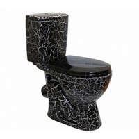 Унитаз-компакт Rosa "ЛИРА" Кракелюр Черный, антивсплеск, косой выпуск (г.Киров)