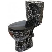 Унитаз-компакт Rosa "РИО" Кракелюр Черный, 2-х уровневая арматура, антивсплеск,прямой выпуск (г.Киров)