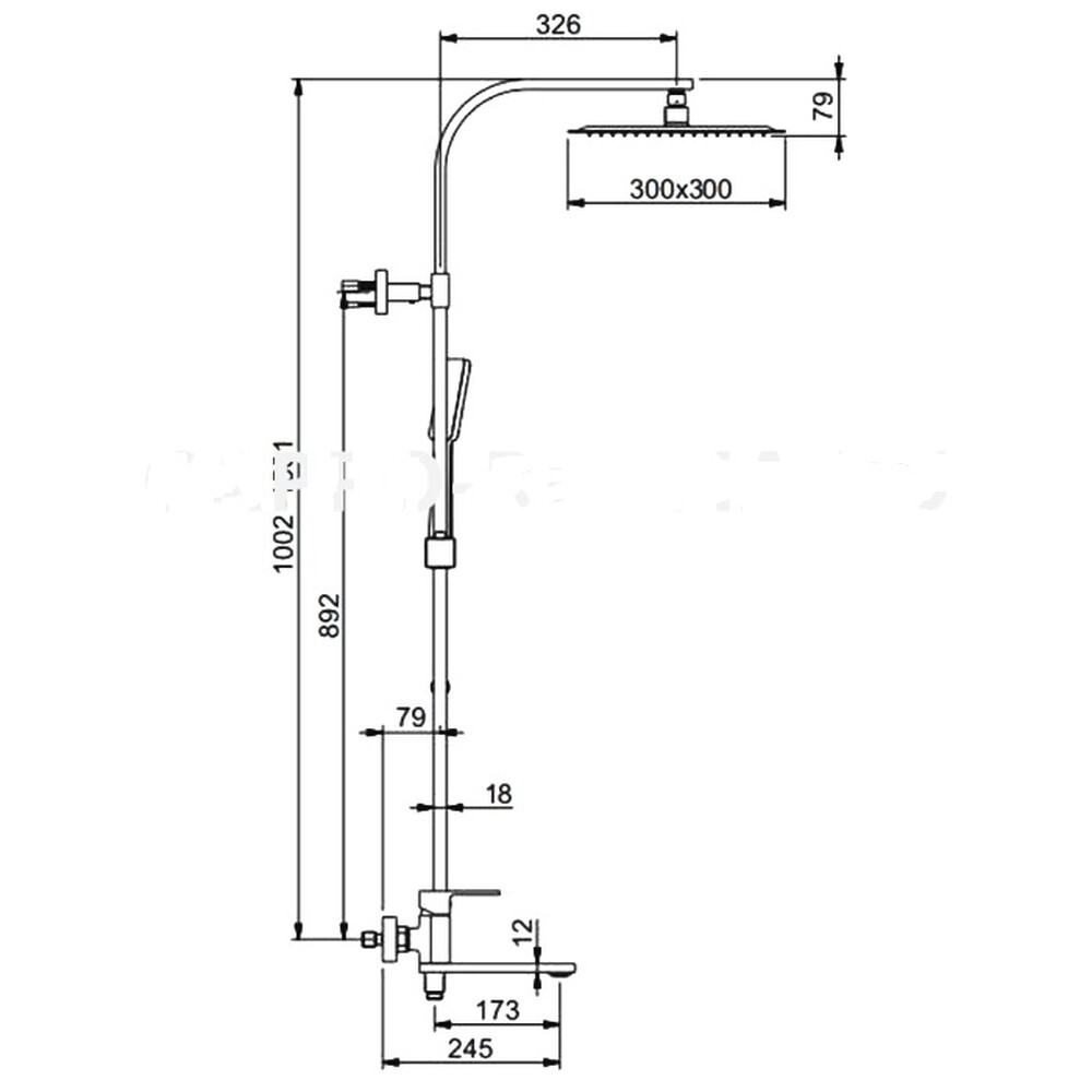 G2483-8 Душевая система GAPPO с верхним душем, смесителем (белый/хром)