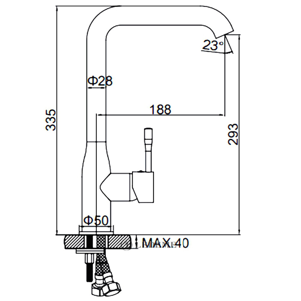 4698U Смеситель Кухня LEDEME d-40 МАКСИ (темно-серый)