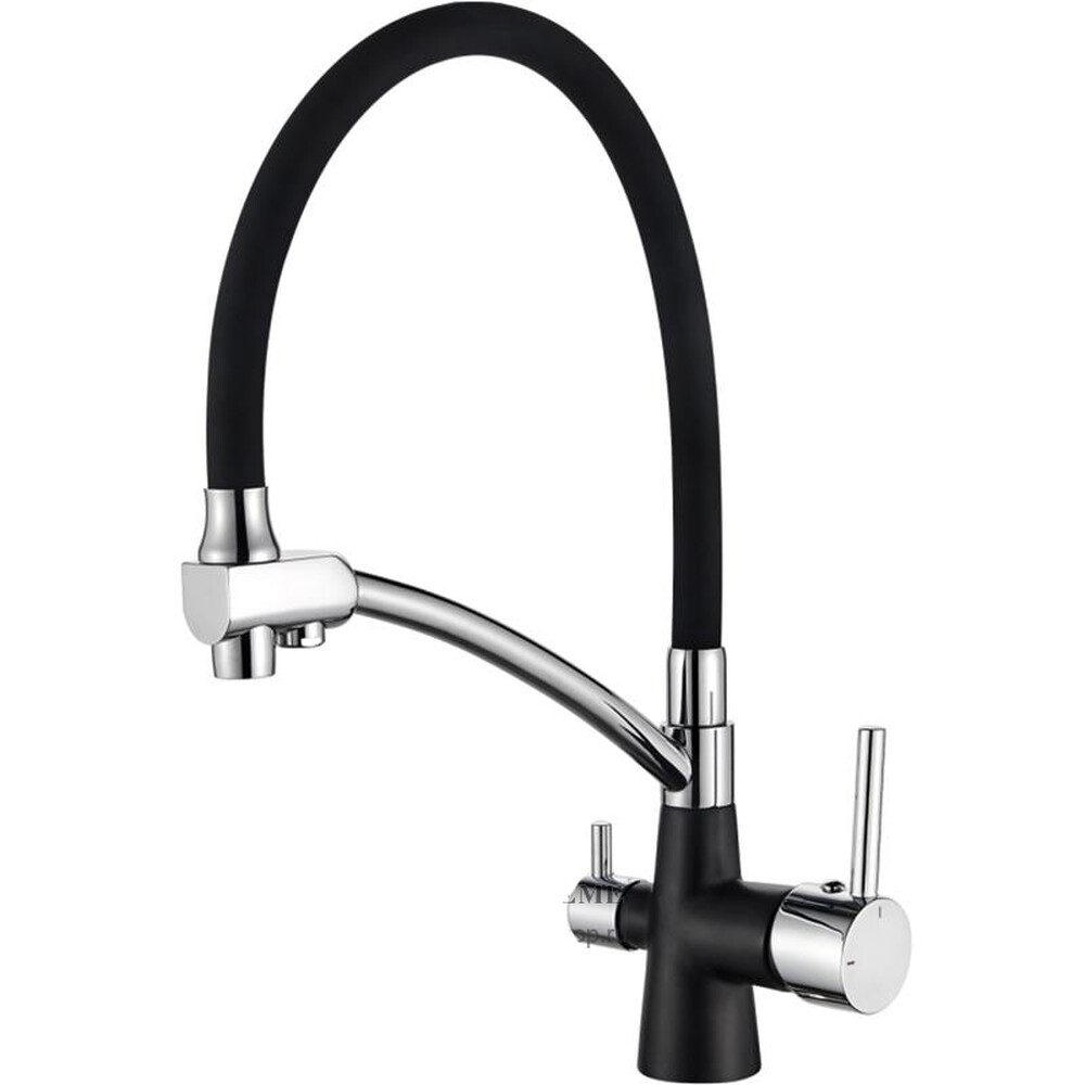 4855В-2 Смеситель Кухня LEDEME d-35 с выходом для питьевой воды (черный/черный)