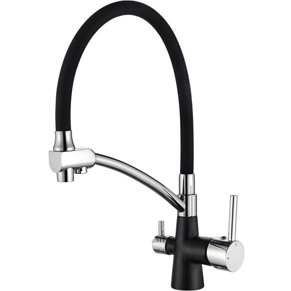 4855В-2 Смеситель Кухня LEDEME d-35 с выходом для питьевой воды (черный/черный)