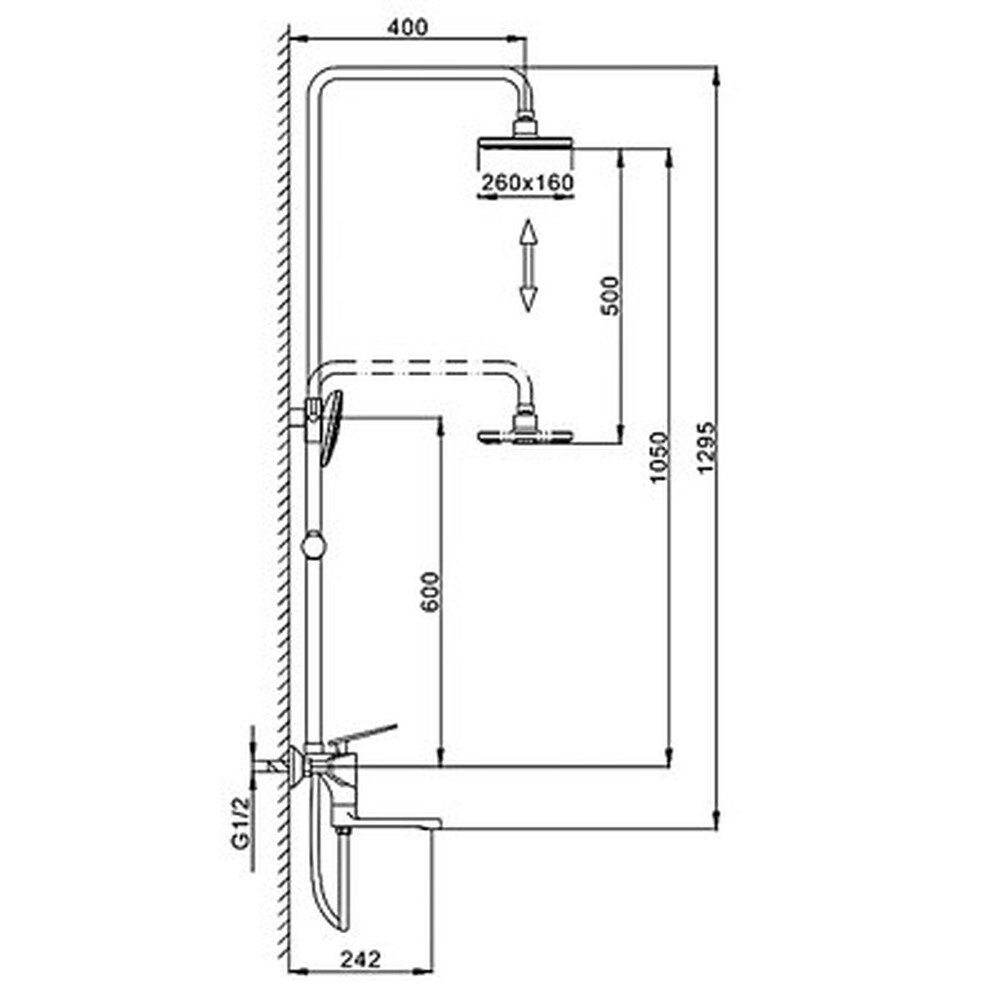  2458 Душевая система Frap d-35 с лейкой и верхним душем (белый/хром)   СНИЖЕНА ЦЕНА !!!