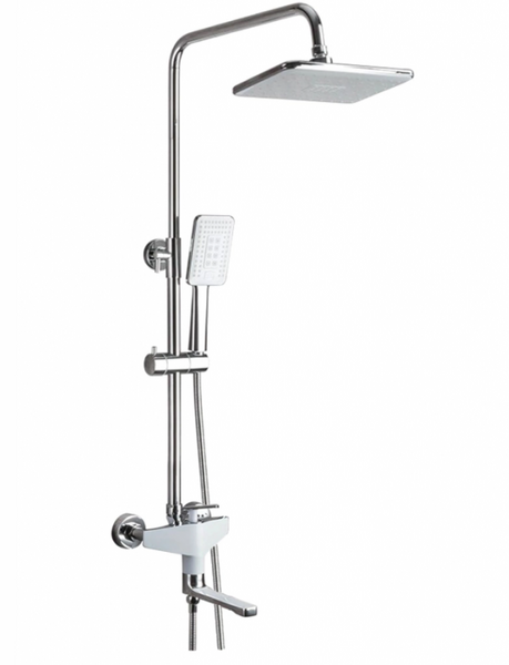  2458 Душевая система Frap d-35 с лейкой и верхним душем (белый/хром)   СНИЖЕНА ЦЕНА !!!