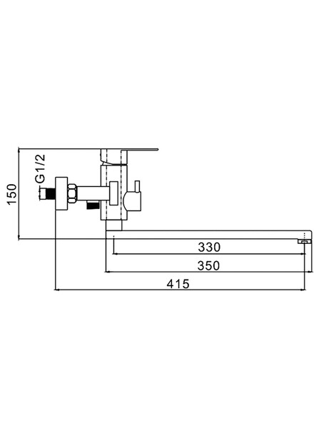 22805 Смеситель Ванна Frap d-35 длинный излив НЕРЖАВЕЙКА