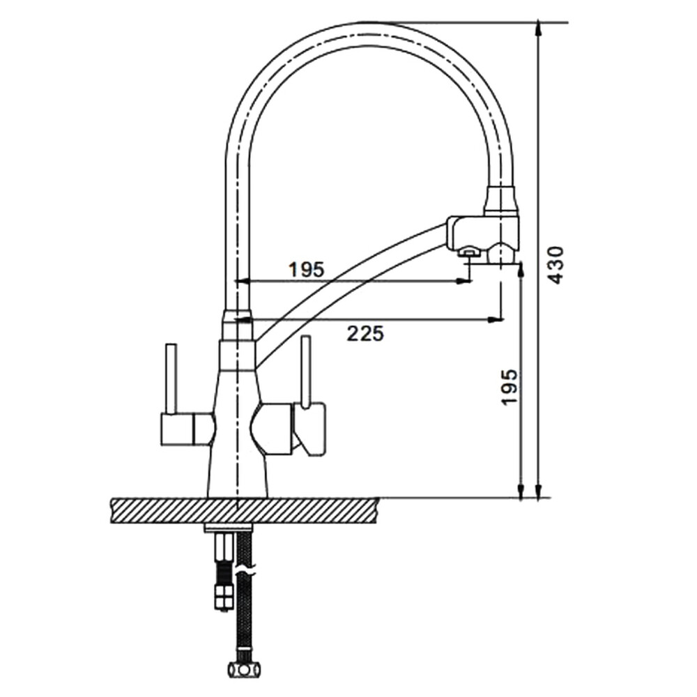 G4398-16 Смеситель Кухня GAPPO под фильтр для питевой воды (черный)