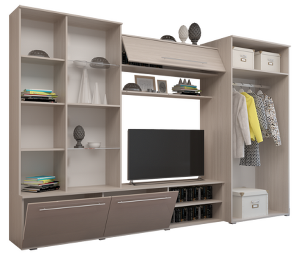 Гостиная Монако МДФ ясень/капучино (6 мест)