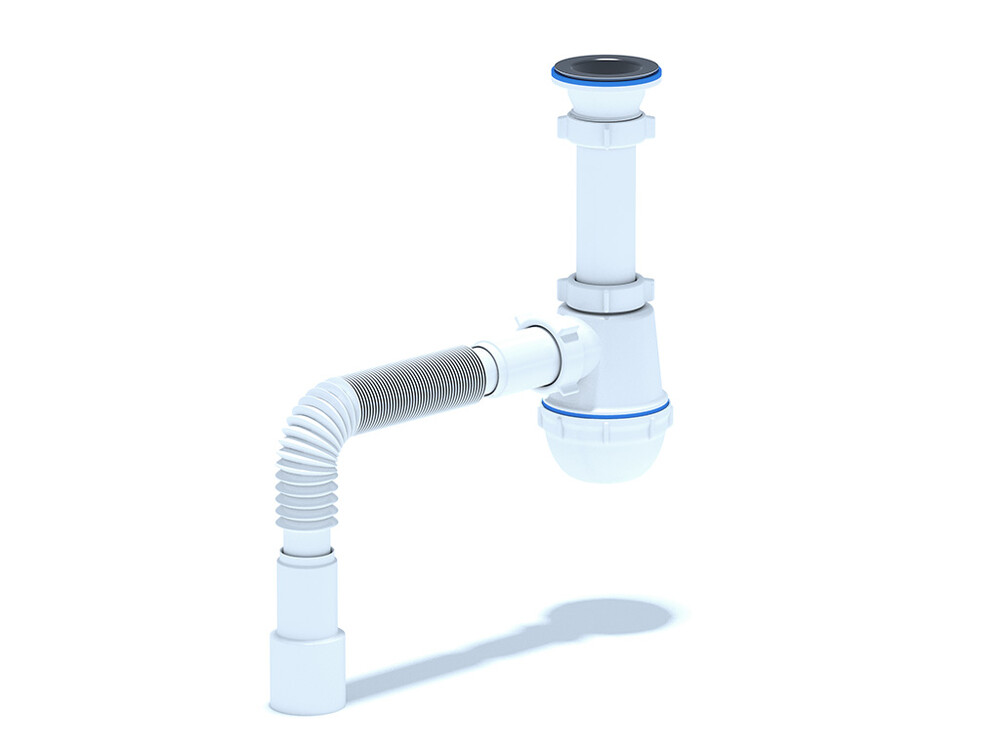 A0115 Сифон АНИ Пласт 1 1/2"*40 Грот с гофрой 40*40/50